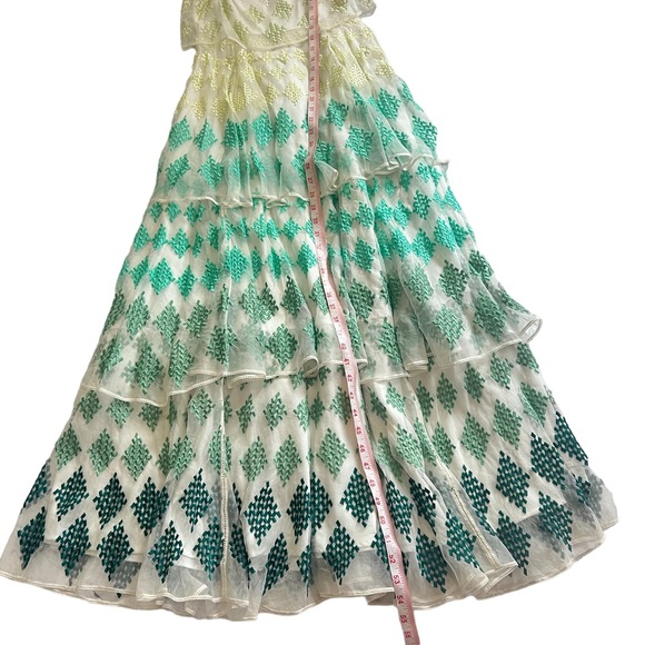 Embroidered Cypress Maxi Dress Ruffle Tiered XXSP - Picture 6 of 11